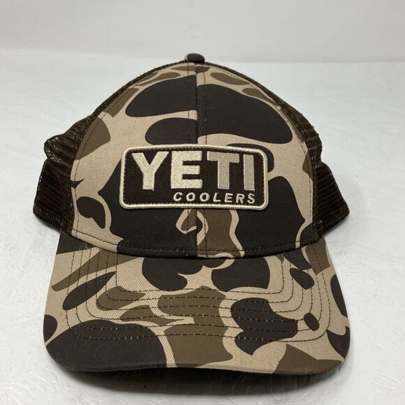Yeti Coolers Logo Patch Camo Mesh Snapback Cap Camouflage Trucker Hunter Hat - Picture 1 of 10